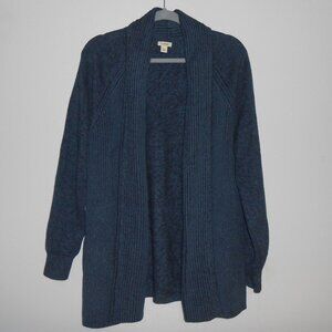 L.L. Bean denim blue open drape cardigan sweater 2X